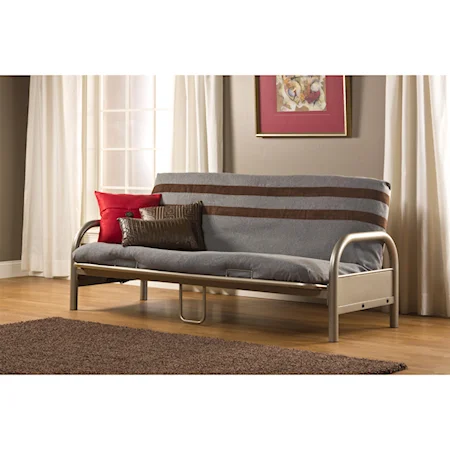 Full Futon with Sleek Curved Arms